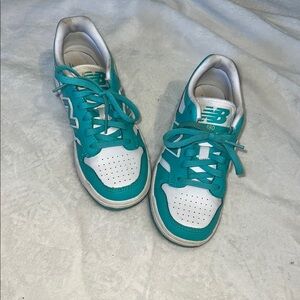 New Balance Kids' Teal and White Sneakers